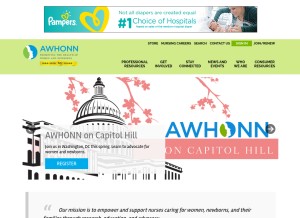 How awhonn.org looks like on a tablet such as an iPad.