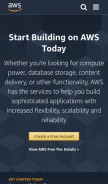 How awscloud.com looks like on a mobile device such as an iPhone.