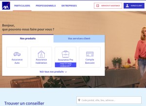 How axa.fr looks like on a tablet such as an iPad.