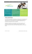 How axeleration.com looks like on a mobile device such as an iPhone.