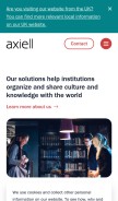 How axiell.com looks like on a mobile device such as an iPhone.