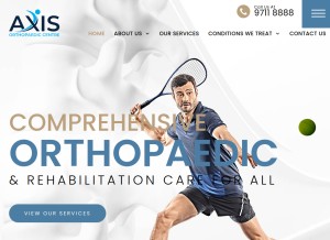 How axisortho.com.sg looks like on a tablet such as an iPad.
