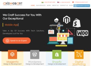 How axiswebart.com looks like on a tablet such as an iPad.