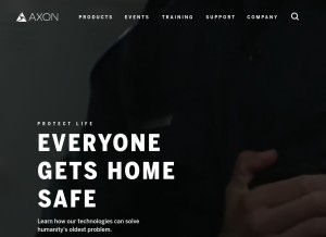 How axon.com looks like on a tablet such as an iPad.