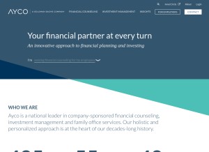 How ayco.com looks like on a tablet such as an iPad.