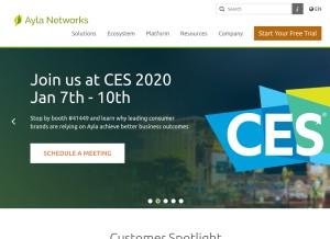 How aylanetworks.com looks like on a tablet such as an iPad.