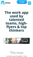 How ayoa.com looks like on a mobile device such as an iPhone.