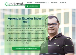 How ayudaexcel.com looks like on a tablet such as an iPad.