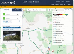 How az511.gov looks like on a tablet such as an iPad.