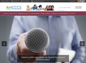 How azahcccs.gov looks like on a tablet such as an iPad.
