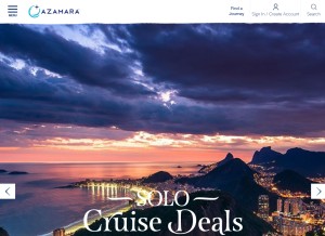 How azamara.com looks like on a tablet such as an iPad.