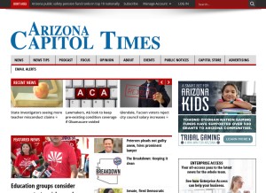 How azcapitoltimes.com looks like on a tablet such as an iPad.