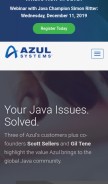 How azul.com looks like on a mobile device such as an iPhone.