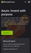 How azure.com looks like on a mobile device such as an iPhone.