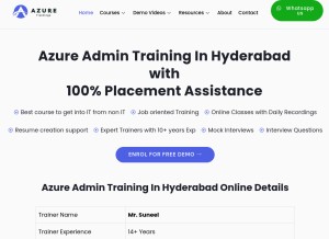 How azuretrainings.in looks like on a tablet such as an iPad.