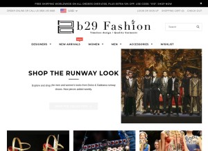 How b29fashion.com looks like on a tablet such as an iPad.