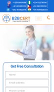 How b2bcert.com looks like on a mobile device such as an iPhone.