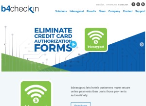 How b4checkin.com looks like on a tablet such as an iPad.