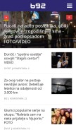 How b92.net looks like on a mobile device such as an iPhone.