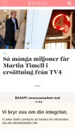 How baaam.se looks like on a mobile device such as an iPhone.