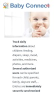 How babyconnect.com looks like on a mobile device such as an iPhone.