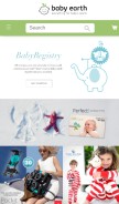 How babyearth.com looks like on a mobile device such as an iPhone.