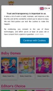 How babyhazelgames.com looks like on a mobile device such as an iPhone.
