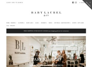 How babylaurel.ca looks like on a tablet such as an iPad.