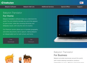 How babylon-software.com looks like on a tablet such as an iPad.
