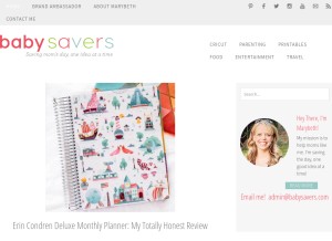 How babysavers.com looks like on a tablet such as an iPad.