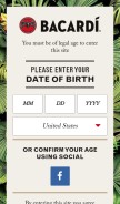 How bacardi.com looks like on a mobile device such as an iPhone.