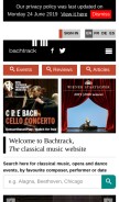 How bachtrack.com looks like on a mobile device such as an iPhone.