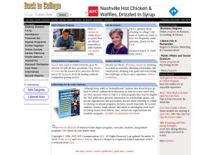 How back2college.com looks like on a tablet such as an iPad.