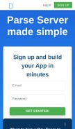 How back4app.com looks like on a mobile device such as an iPhone.