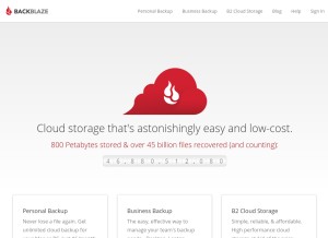 How backblaze.com looks like on a tablet such as an iPad.