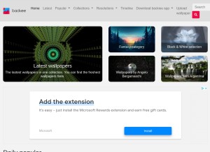 How backiee.com looks like on a tablet such as an iPad.