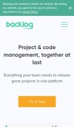 How backlog.com looks like on a mobile device such as an iPhone.