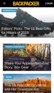 How backpacker.com looks like on a mobile device such as an iPhone.