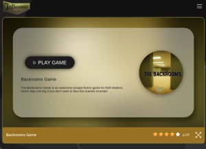 How backroomsgame.io looks like on a tablet such as an iPad.