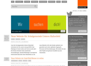 How backslash.ch looks like on a tablet such as an iPad.