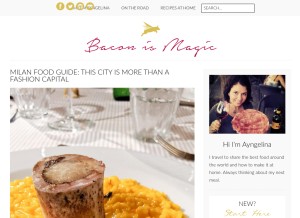 How baconismagic.ca looks like on a tablet such as an iPad.