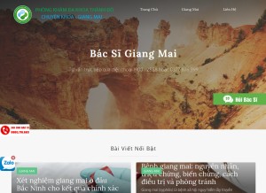 How bacsigiangmai.webflow.io looks like on a tablet such as an iPad.