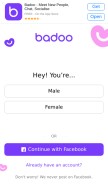 How badoo.us looks like on a mobile device such as an iPhone.