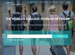 How bagbnb.com looks like on a tablet such as an iPad.