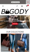 How bagody.com looks like on a mobile device such as an iPhone.