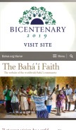 How bahai.org looks like on a mobile device such as an iPhone.