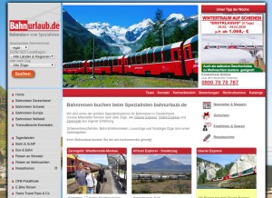 How bahnurlaub.de looks like on a tablet such as an iPad.