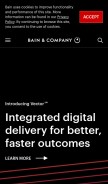 How bain.com looks like on a mobile device such as an iPhone.