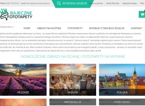 How bajecznefototapety.pl looks like on a tablet such as an iPad.