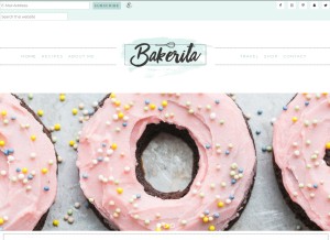 How bakerita.com looks like on a tablet such as an iPad.